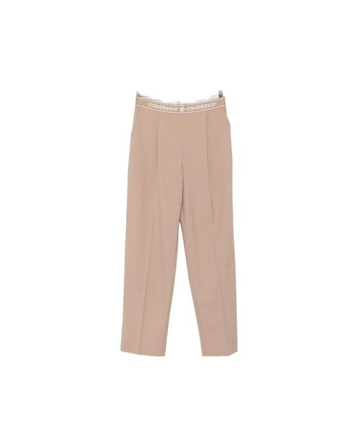 Casablanca Natural Logo-Waistband Trousers
