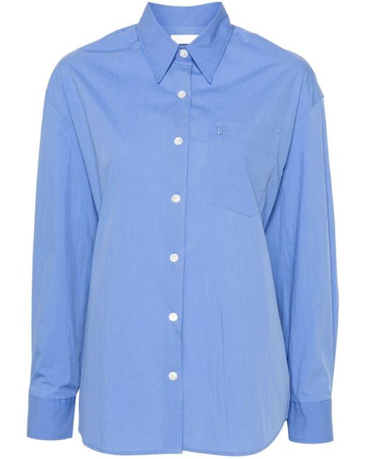 Low Classic Blue Logo-Embroidered Long-Sleeve Shirt