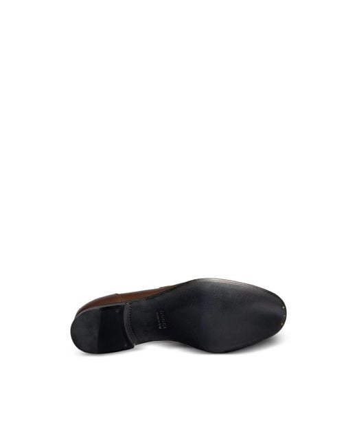 Gucci Brown Web-Stripe Horsebit Flat Loafers for men
