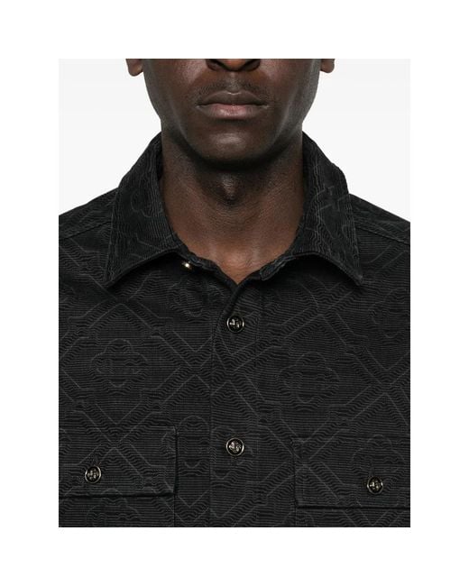 Casablanca Black Monogram Denim Shirt for men