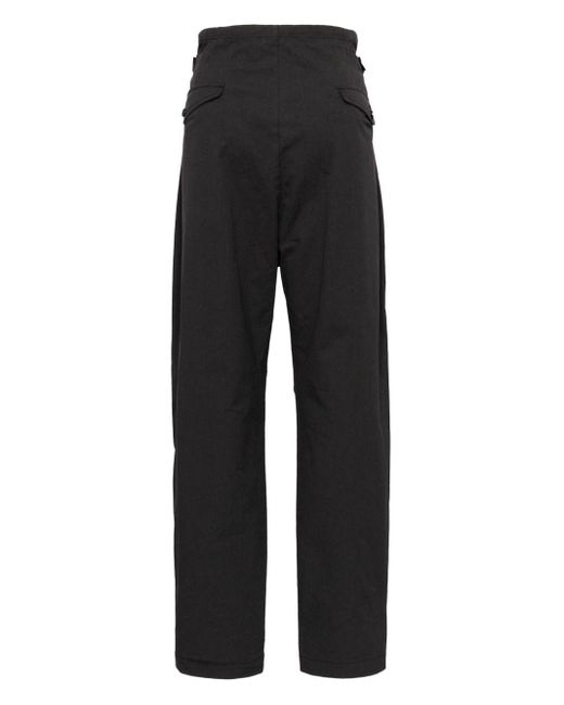 Lemaire Black High-Waist Cotton Trousers for men