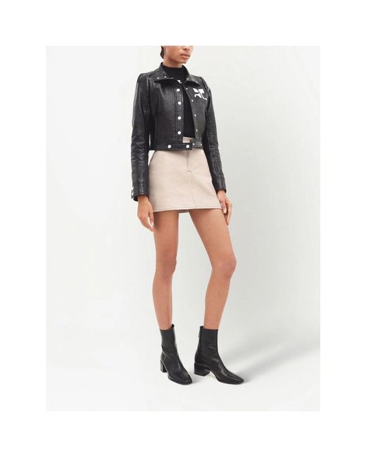 Courreges Black Biker Jacket Stretch-Cotton