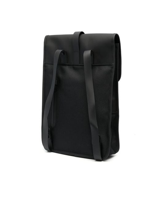 Rains Black Mini W3 Carabiner-Fastening Backpack