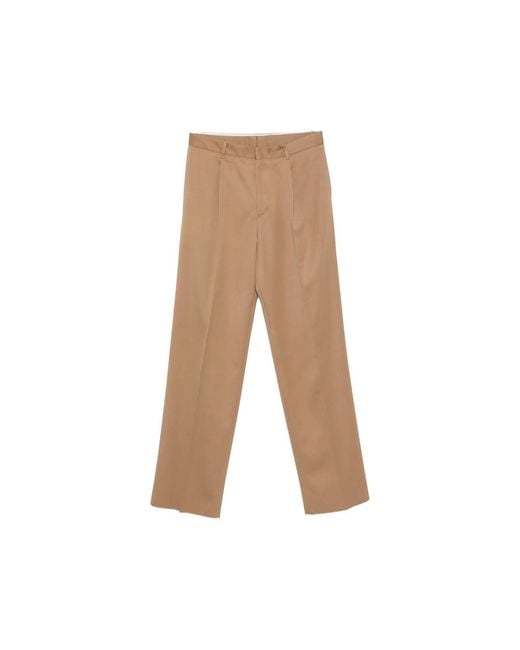 Lardini Natural Pleated Straight-Leg Trousers for men