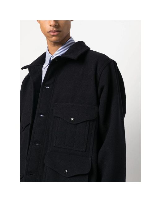 Filson Black Flap-Pockets Wool Shirt Jacket for men