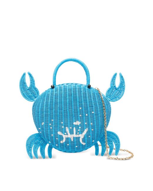 Serpui Blue Crab Top-Handle Clutch Bag