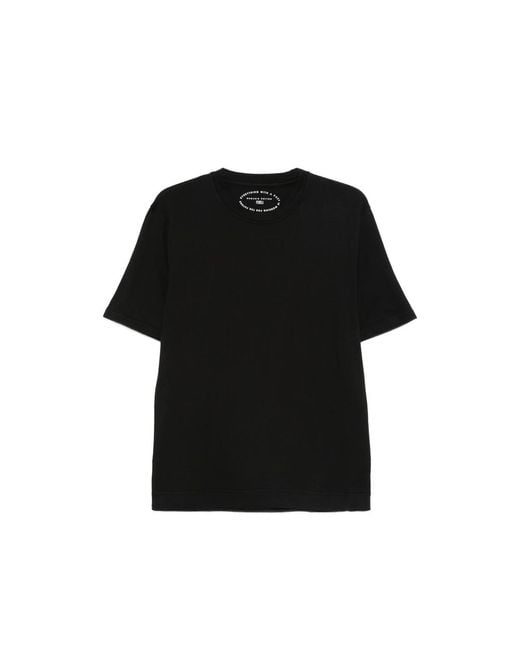 Fedeli Black Crew-Neck T-Shirt for men
