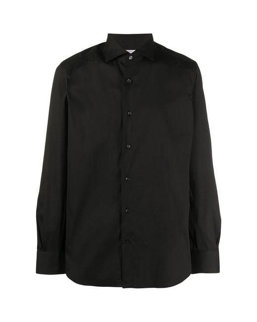 Mazzarelli Black Fitted Buttoned Shirt for men