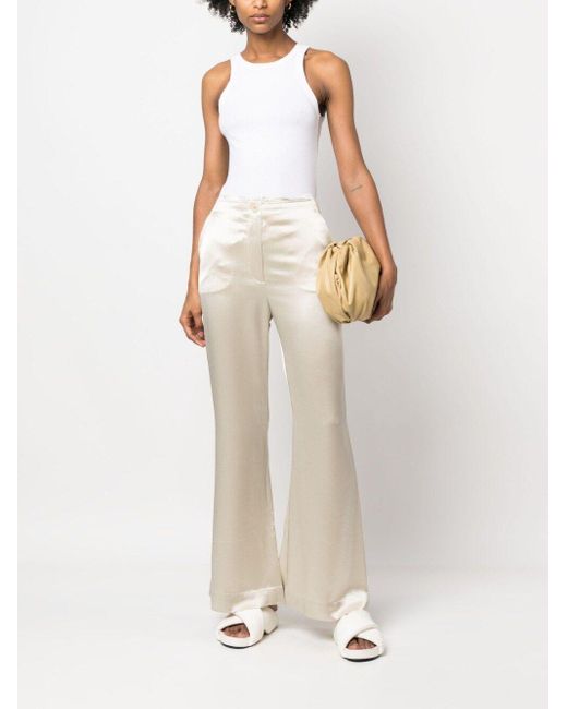 By Malene Birger White Mid-Rise Flared Trousers