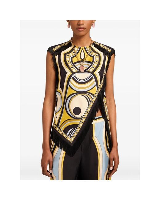 LaDoubleJ Black Scarf Top Silk