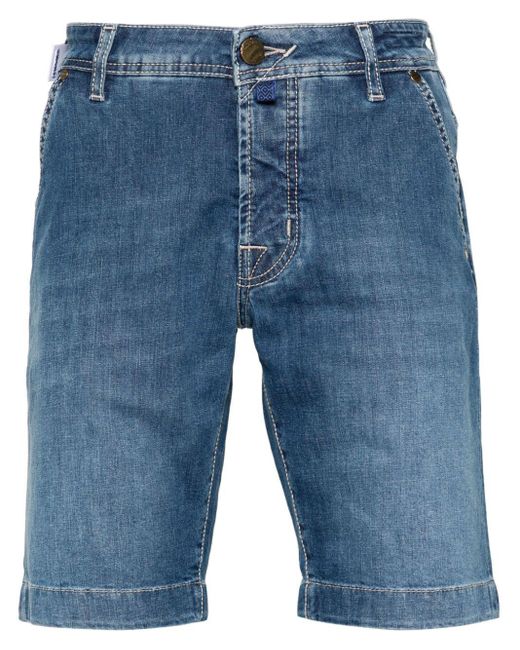 Jacob Cohen Blue Logo-Patch Denim Shorts for men