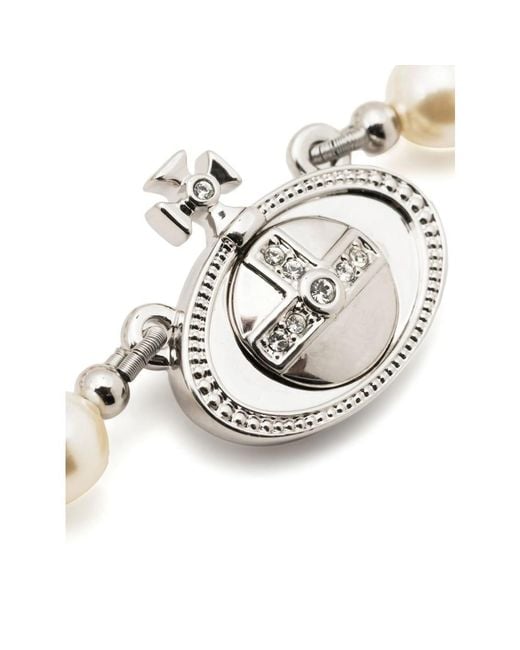 Vivienne Westwood Metallic Faux-Pearl Drop Choker