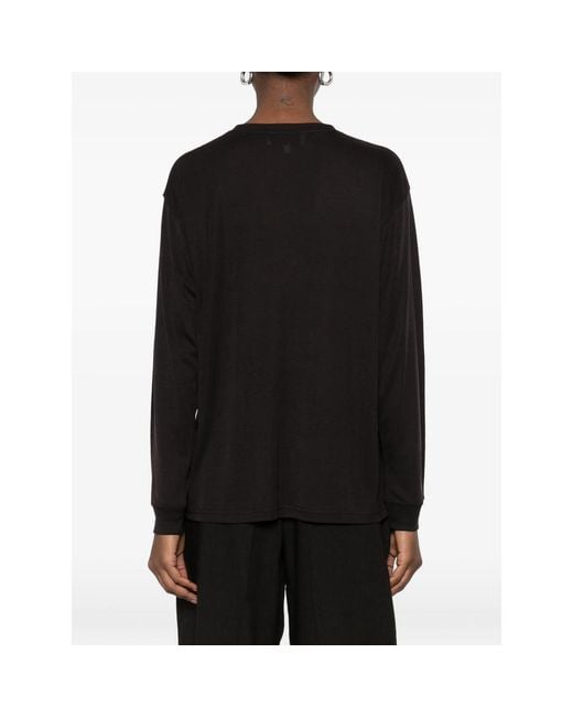 Studio Nicholson Black Simmons Long-Sleeved Topstitch T-Shirt