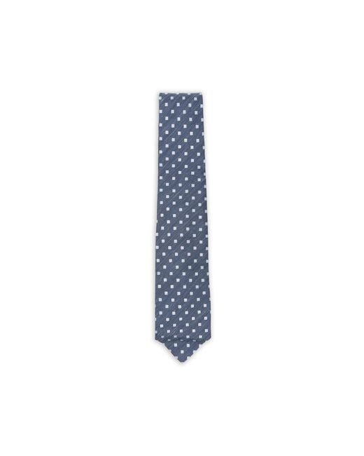 Barba Napoli Blue Geometric-Pattern Tie for men