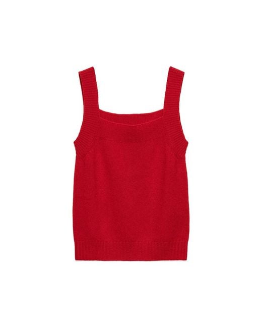 Prada Red Shetland Wool Tank Top for men
