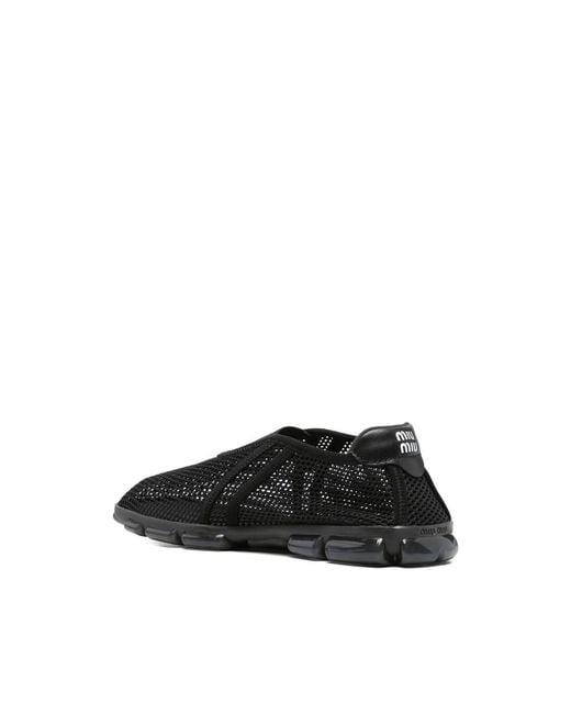 Miu Miu Black Mesh Sneakers