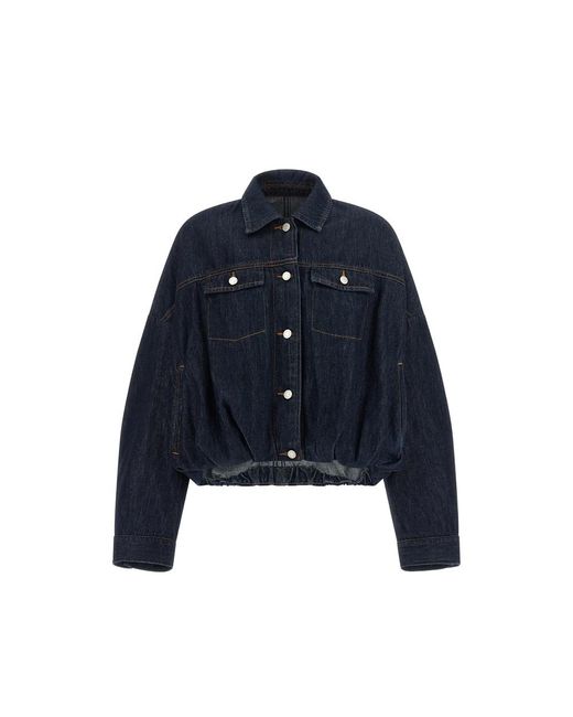 Dries Van Noten Blue Vesto Balloon-Hem Denim Jacket