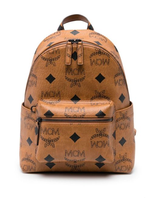 MCM Brown Small Stark Backpack