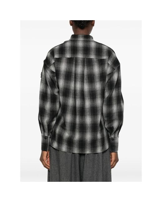 IRO Black Natte Checked Top