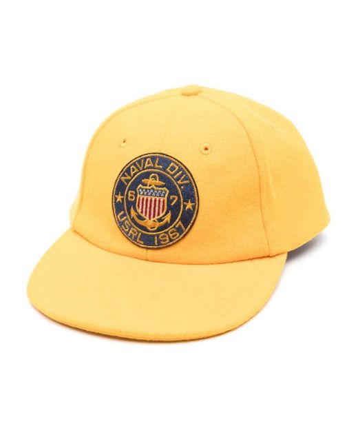 Polo Ralph Lauren Yellow Logo-Patch Brushed Baseball Cap for men