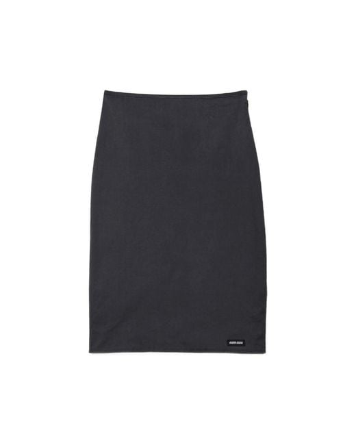 Miu Miu Blue Stretch Poplin Skirt