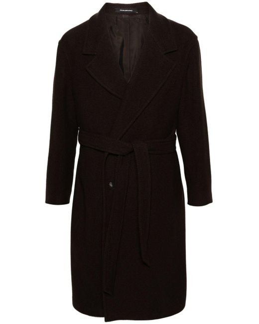Tagliatore Black Royce Wool-Blend Coat for men