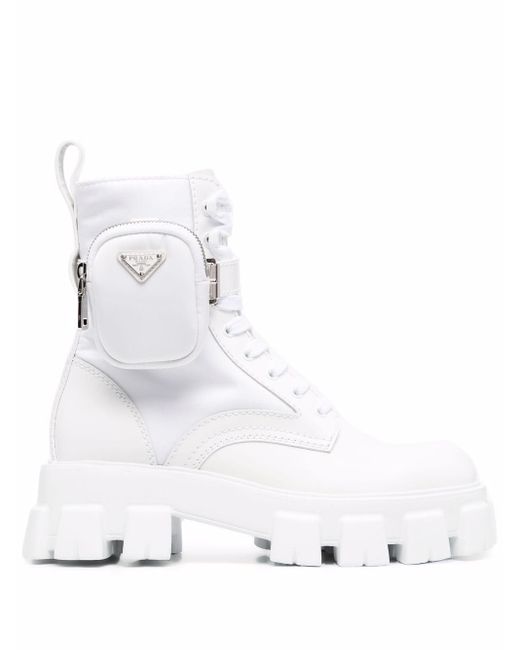 white prada boots mens