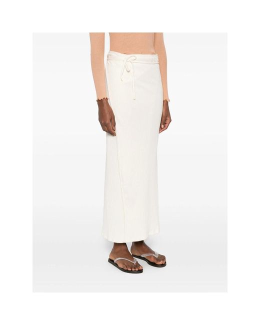 Baserange White Brig Ribbed Maxi Skirt