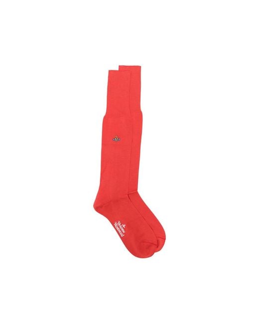 Vivienne Westwood Red Orb-Embroidery Socks