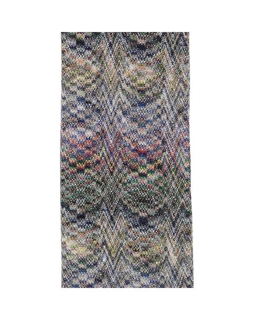 Missoni Gray Zigzag Fringed Scarf