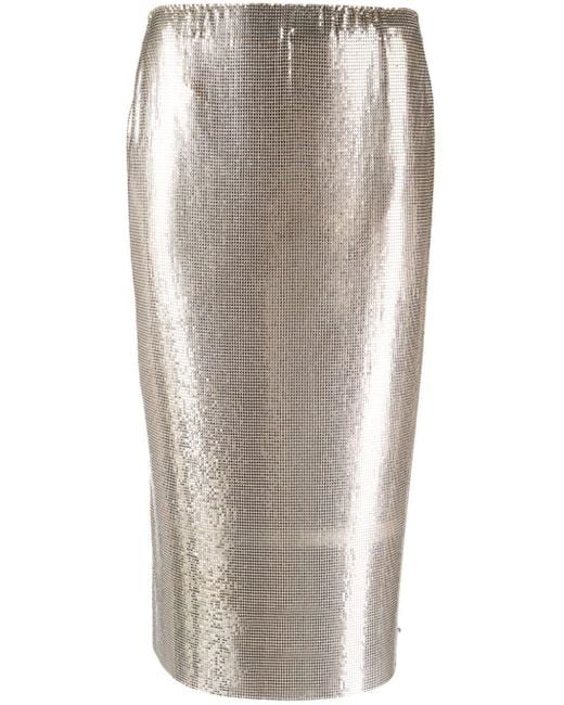 Sportmax Metallic Elasticated-Waist Sequin Midi Skirt