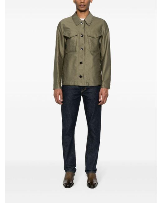 Tom Ford Green Cotton Military Jacket for men