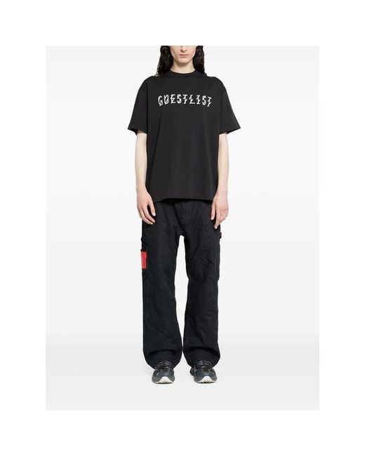 44 Label Group Black Guestlist Graphic T-Shirt for men
