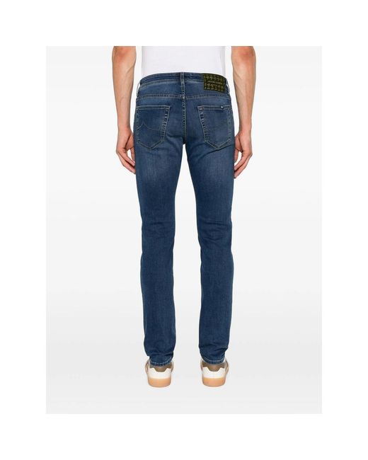 Jacob Cohen Blue Nick Logo-Patch Jeans for men