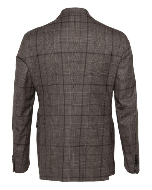 Tagliatore Gray Prince-Of-Wales-Check Suit for men