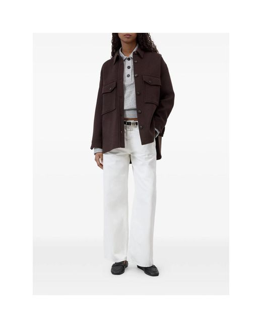 Closed Purple Button-Up Oversized Jacket