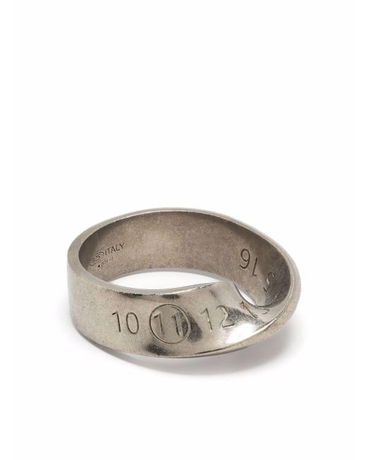 Maison Margiela Numbers-Motif Twisted Ring in Metallic for Men | Lyst