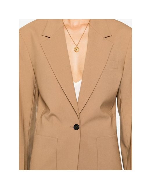 Covert Brown Single-Breasted Patch-Pocket Blazer