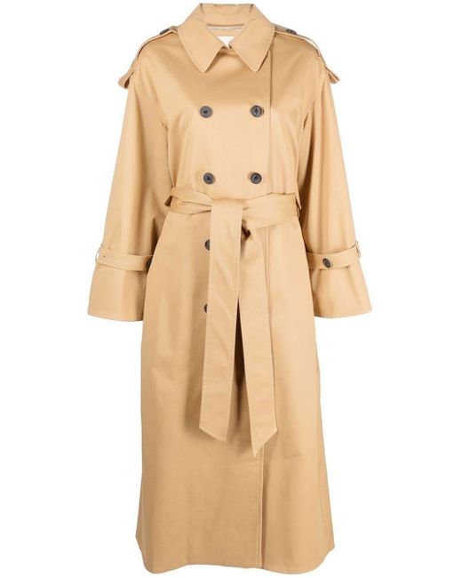 By Malene Birger Natural Alanis Double-breasted Belted Trench Coat