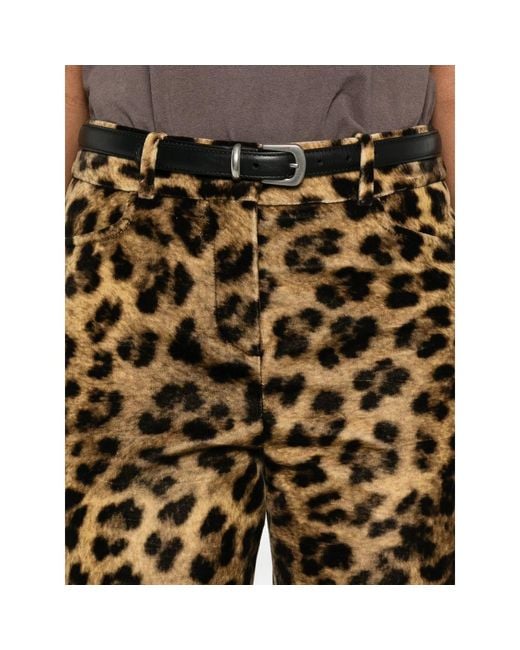 Ba&sh Natural Animal-Print Trousers