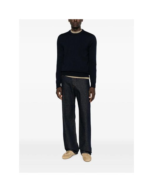 La Fileria Black Crew-Neck Sweater for men