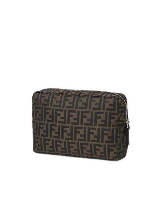 Fendi Black Superlight Ff Zucca Logo Clutch Bag for men