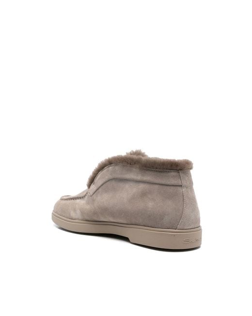 Santoni Gray Suede Boots