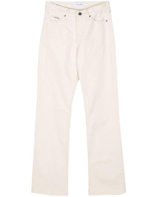 Calvin Klein White Mid-Rise Bootcut Jeans