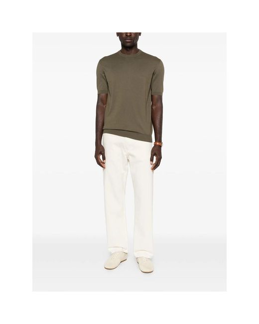 Fedeli Green Crew-Neck T-Shirt for men