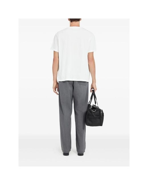 MM6 by Maison Margiela White Round-Neck Graphic T-Shirt for men