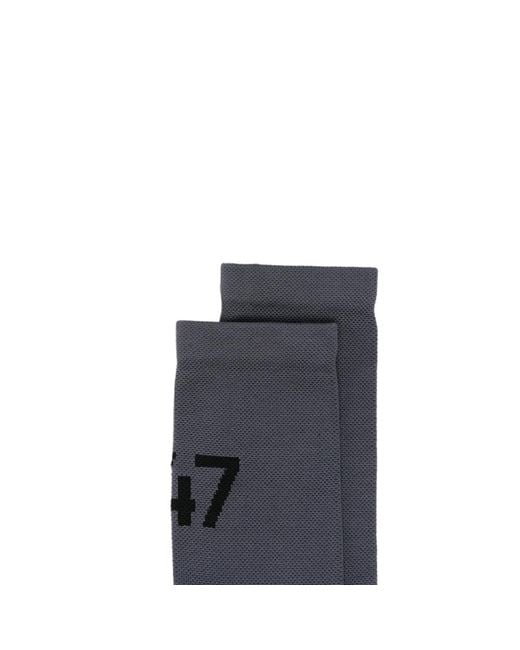 Represent Blue Logo-Intarsia Mesh-Panel Socks for men