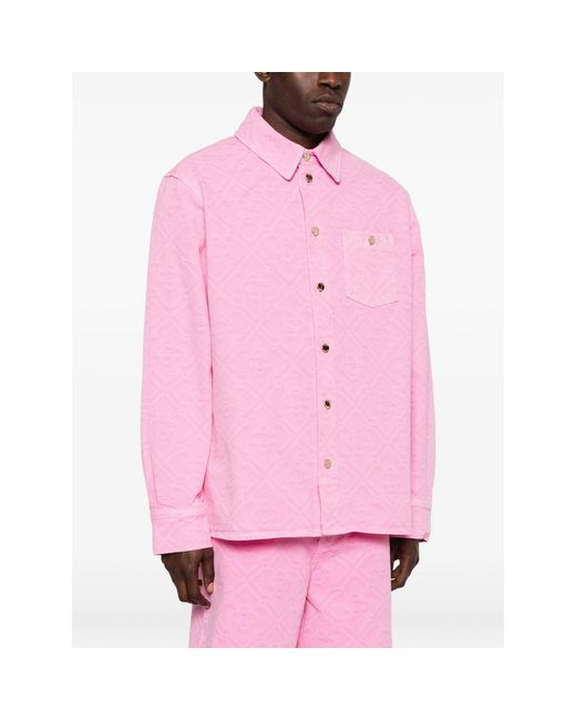 Casablanca Pink Shirt With Patterned Logo for men