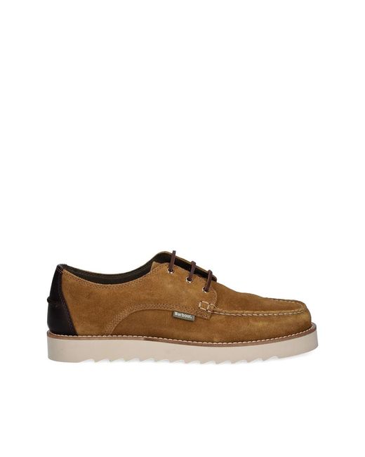 Barbour Brown Suede Lace-Up Shoes for men