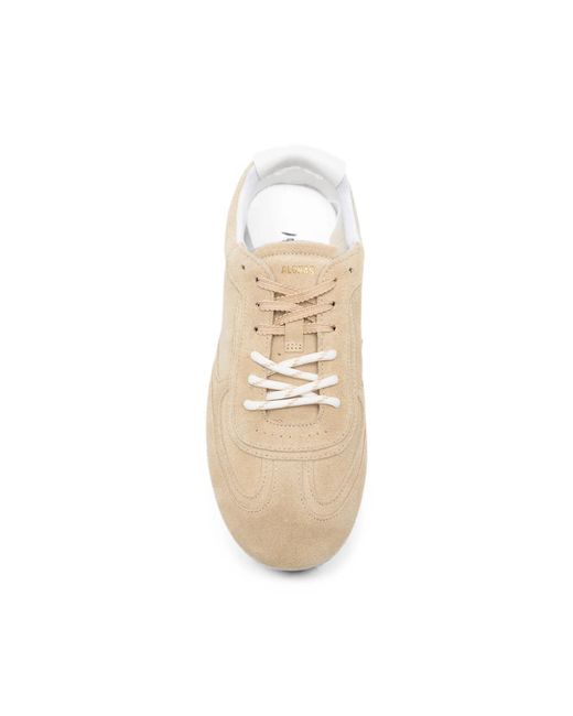 Alohas Natural Suede Lace-Up Sneakers